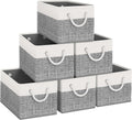 Foldable Storage Baskets - 6-Pack Large Fabric Bins for Shelves