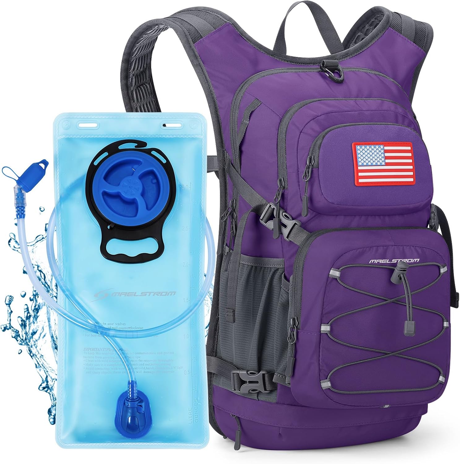 Maelstrom Hydration Hiking Backpack with 2L/3L Water Bladder