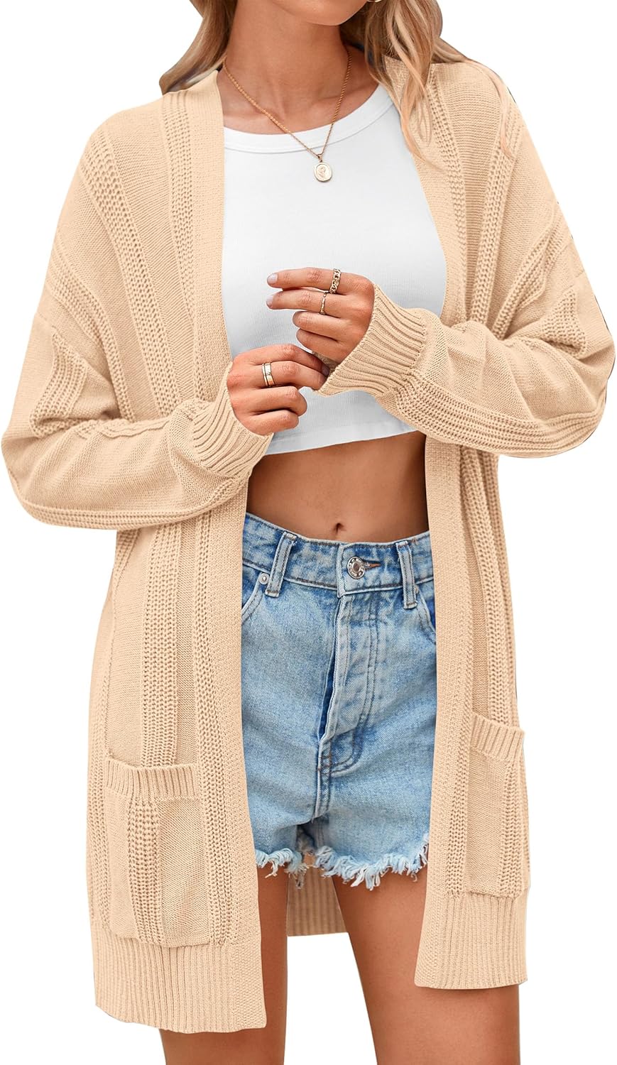 PRETTYGARDEN Women's Fall Loose Open Front Cardigan Sweater