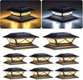 Solar Post Cap Lights 8 Pack - Dual Color, Waterproof for 4x4-6x6