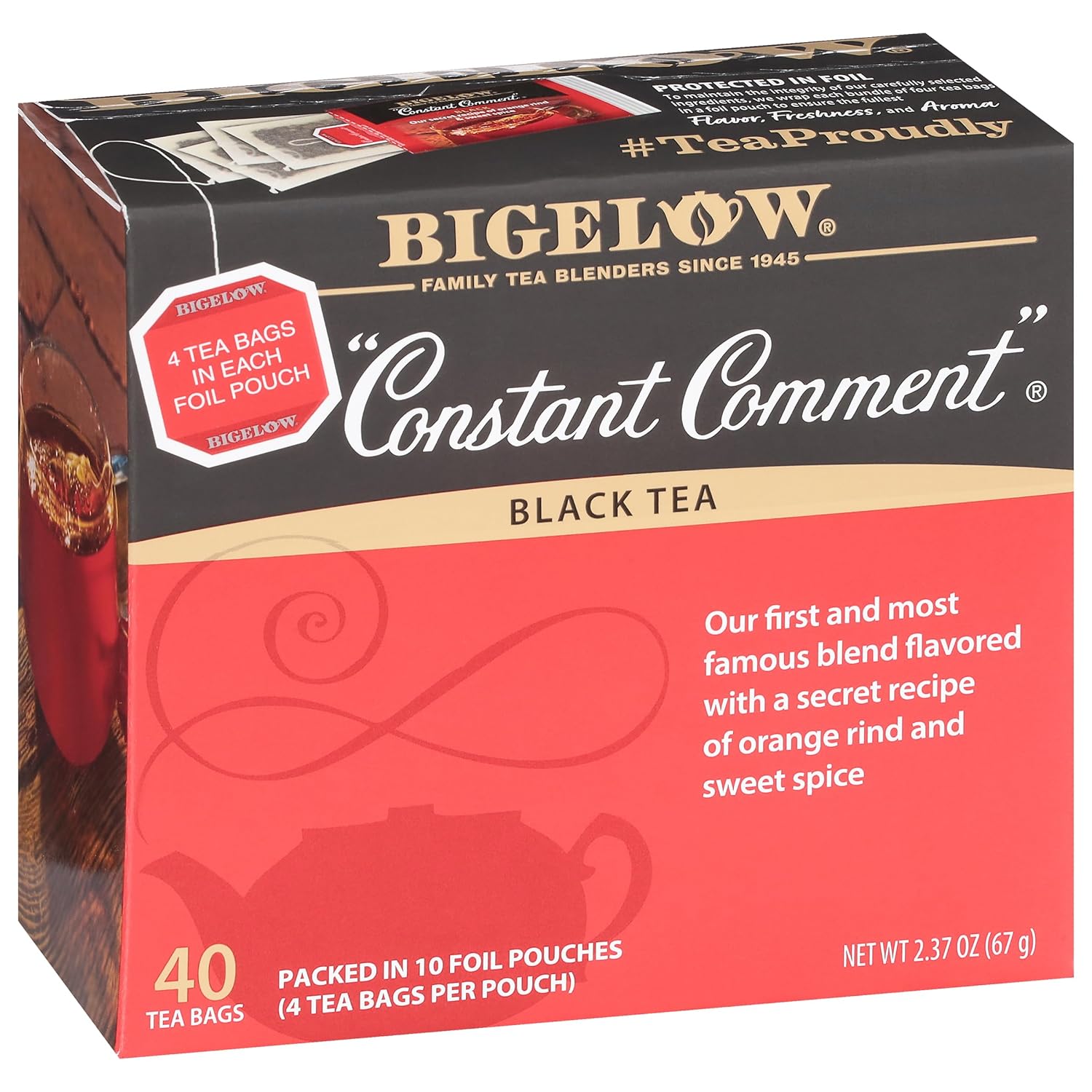 Bigelow Tea Constant Comment Black Tea Bags, 40 Count, Pack of 6