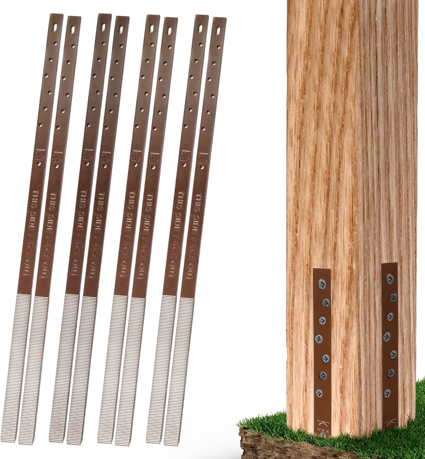Pack of 8 Easy Fence Post Repair Kit for Quick Fixes