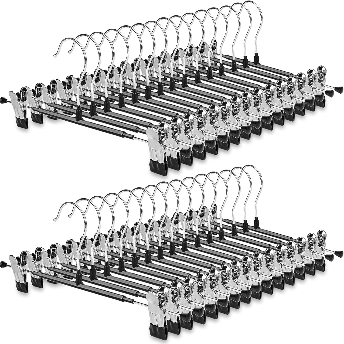 POZEAN Pants Hangers with Clips 30Pack for Space Saving Storage
