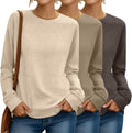 Riyiper 3 Pack Women's Long Sleeve Sweatshirts - Soft (Style FQZV)
