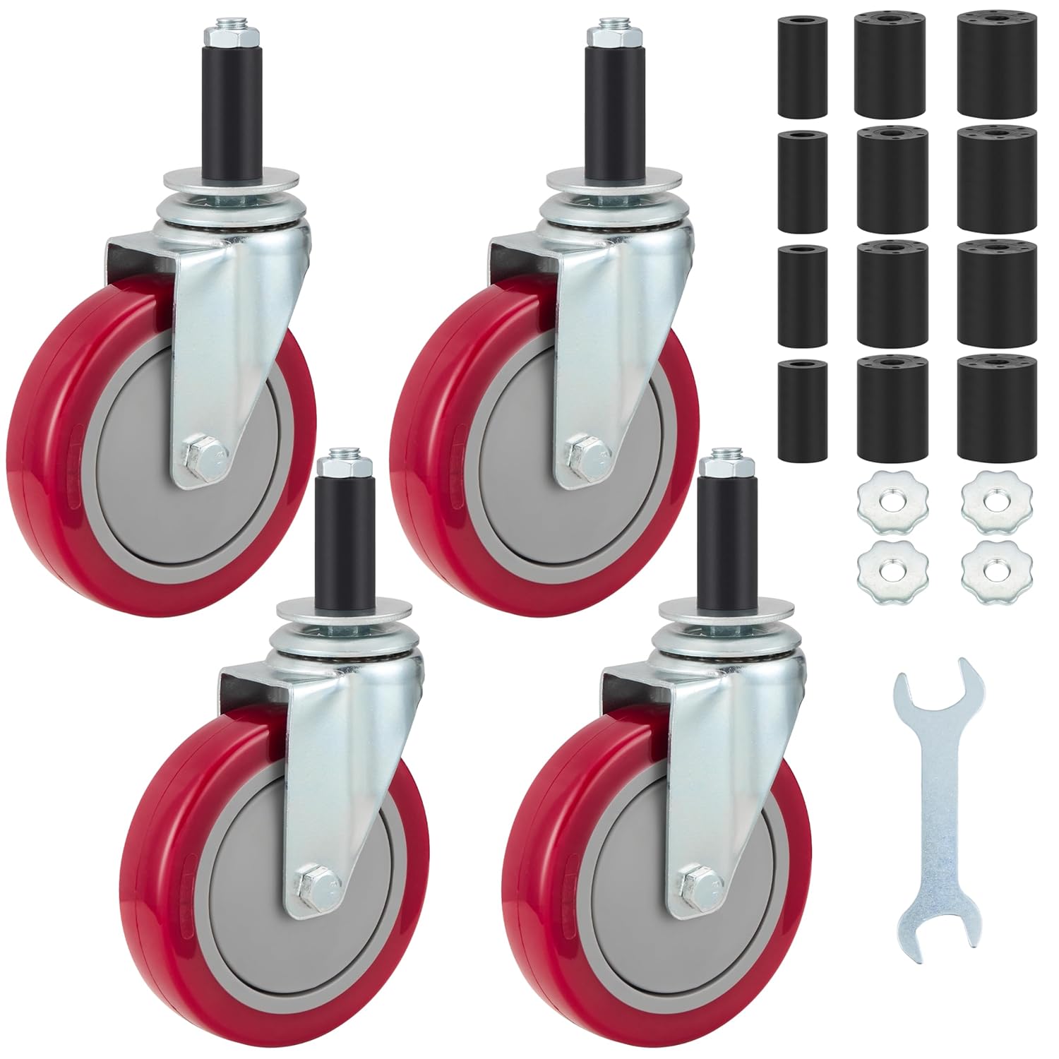 Finnhomy 5 Inch Prep Table Caster Wheels for Heavy Duty Use