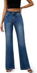 FLYING BANANA Women's High Rise Wide Leg Denim Jeans - Comfort Fit