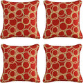 Outdoor Decorative Pillows Pack of 4, 16 in x 16 in - Circle Red