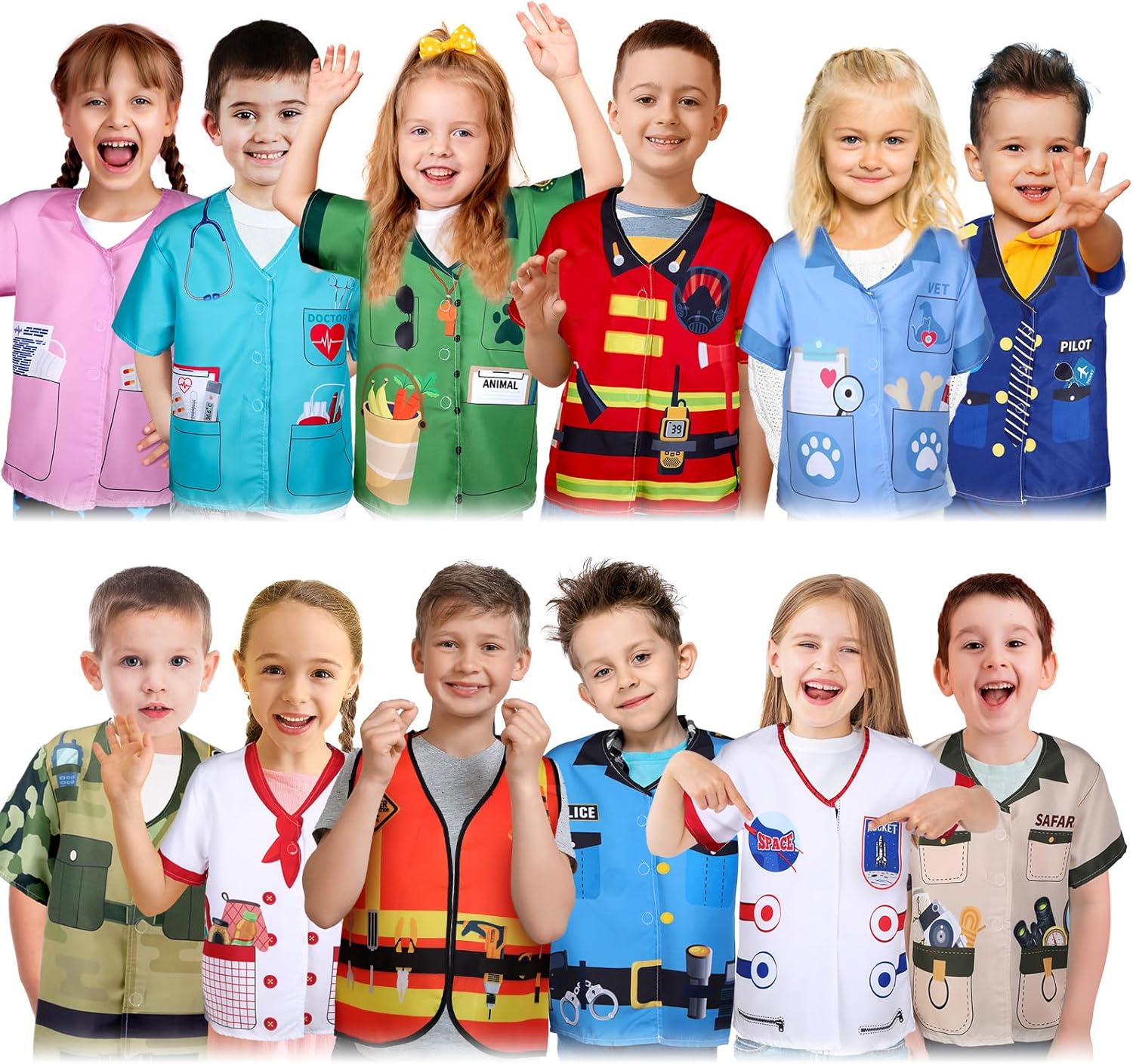 Kids Role Play Costume Dress Up Clothes for Community Helpers