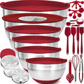 Priority Chef 30-Piece Stainless Steel Mixing Bowls Set with Lids
