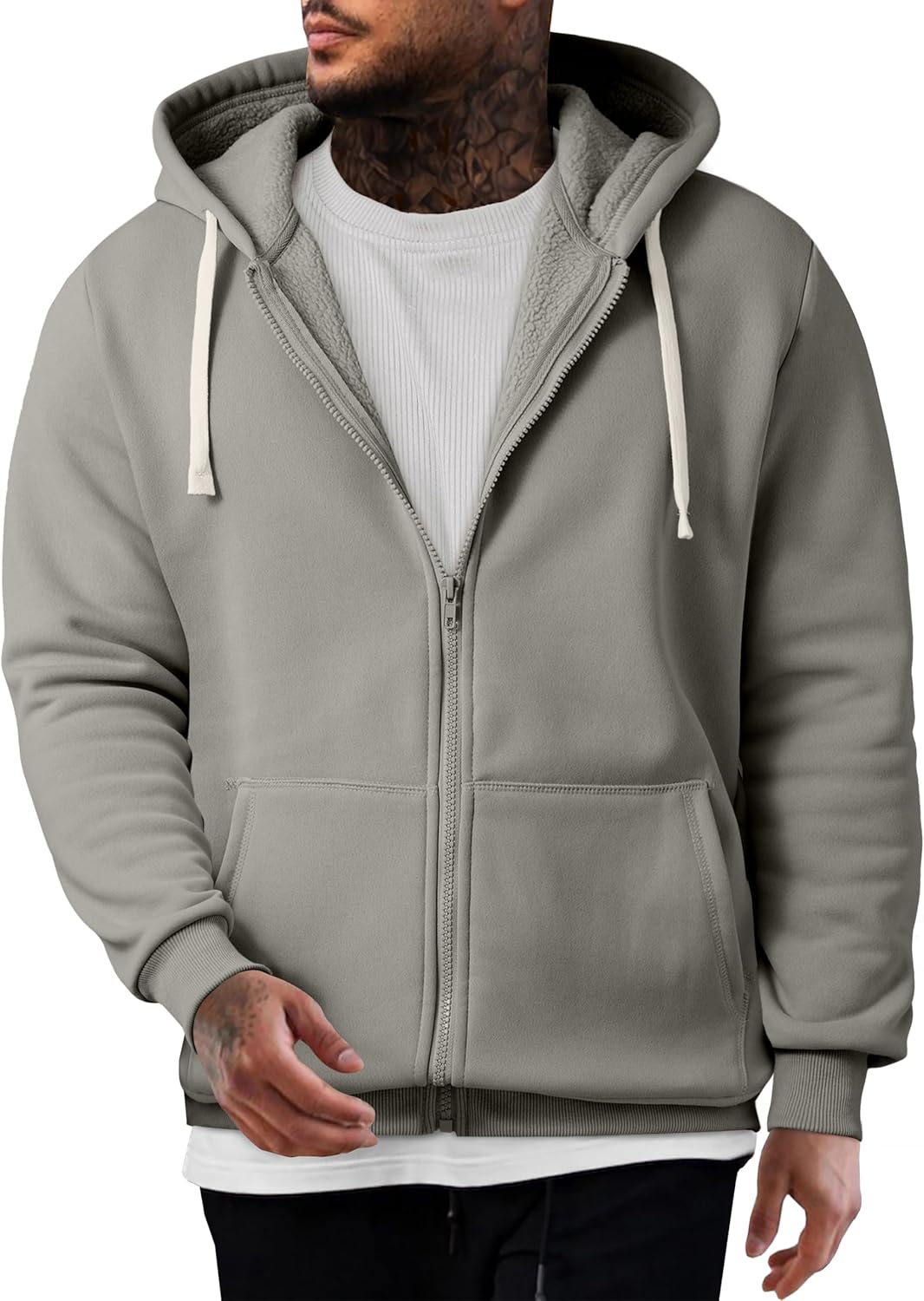 JMIERR Mens Full Zip Hooded Fleece Sweatshirts for Casual Wear