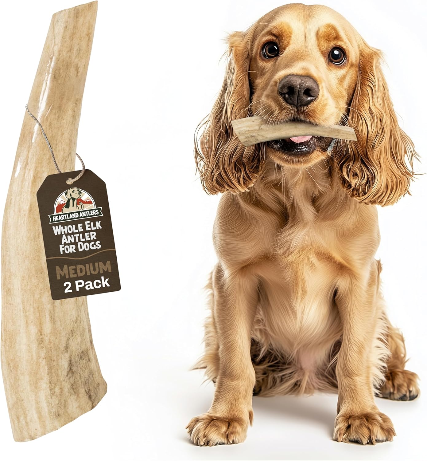 Heartland Elk Antlers for Dogs - Dental Chews for Aggressive Chewers