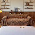 Boho Chenille Couch Cover for 3-4 Cushion Sofa - Oversized Protection