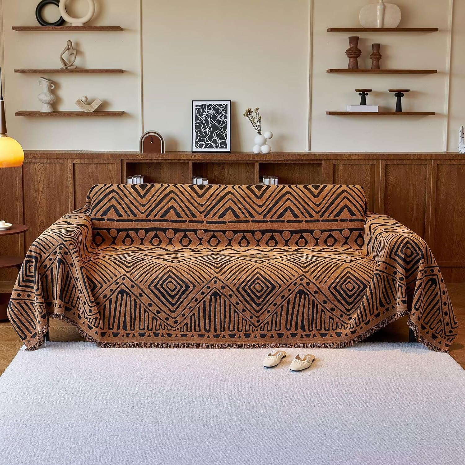 VClife Boho Couch Covers for 3 Cushion Sofa, Luxury Chenille