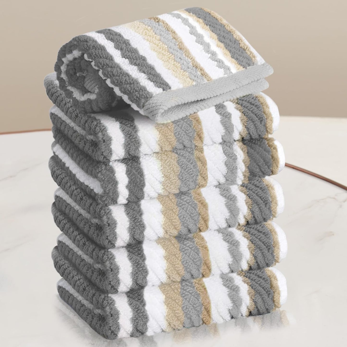 VOOVA & MOVAS Cotton Towels Set of 6 - Quick Dry & Soft