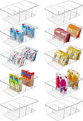 Food Packet Organizer Bins 10 Pack - Clear 4-Compartment Pantry