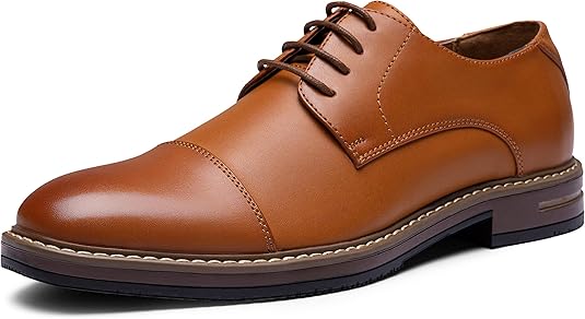 Jousen Mens Dress Shoes Retro Plain Toe Business Casual Oxfords