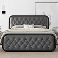 Feonase Queen Size Bed Frame with Tufted Headboard - Strong, Quiet