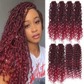 Burgundy New Goddess Locs Crochet Hair 18in River Locs - Boho Look