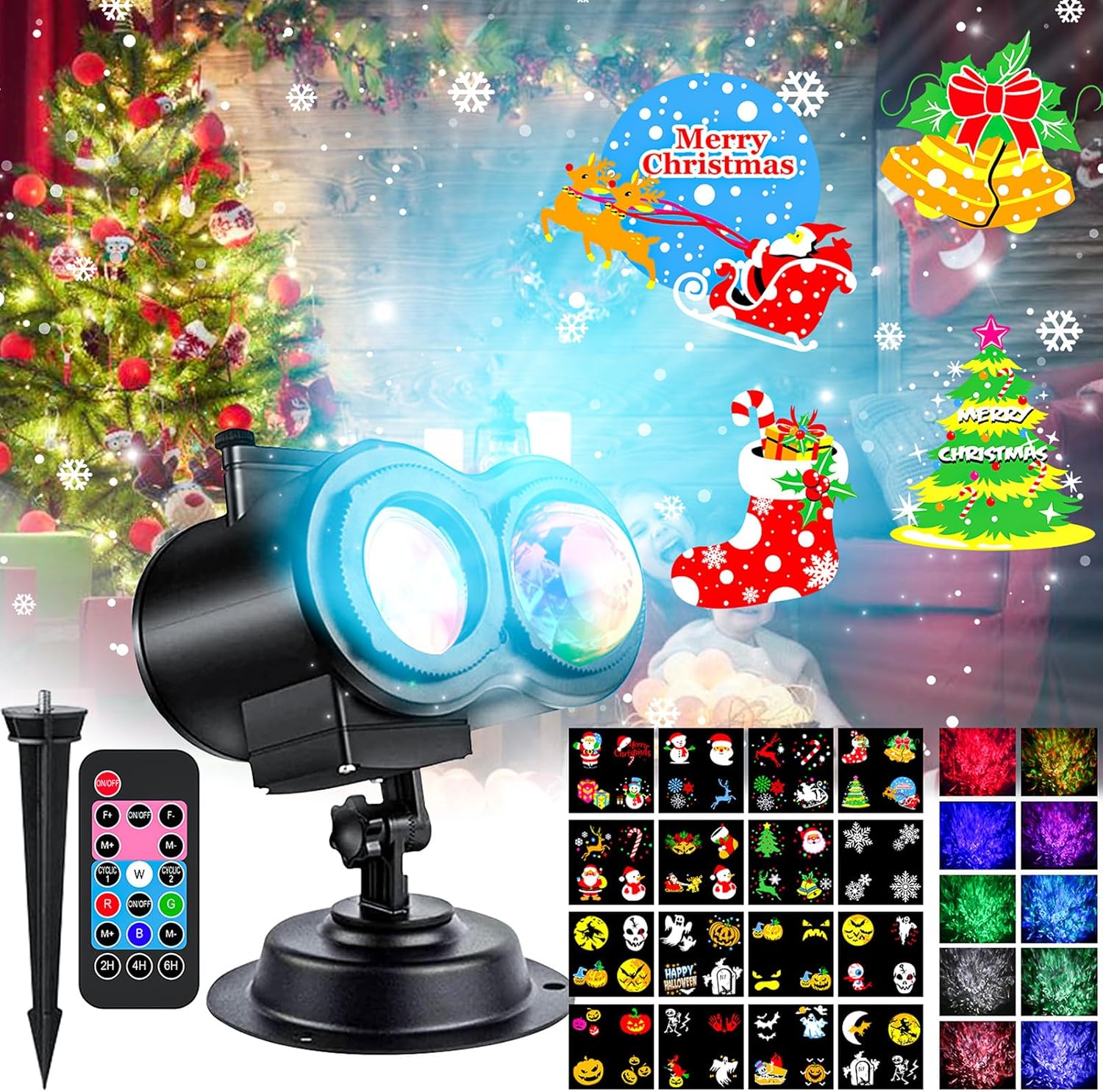 WILUX Outdoor Holiday Projector: Remote Control, Timer, Waterproof