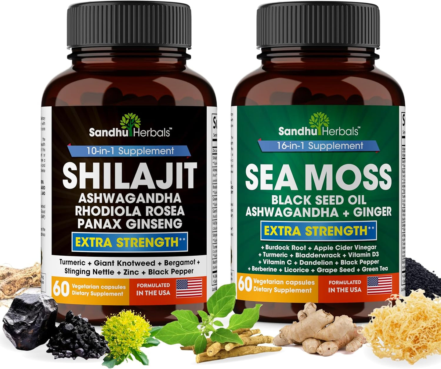 Shilajit Sea Moss Ashwagandha Combo Bundle for Wellness
