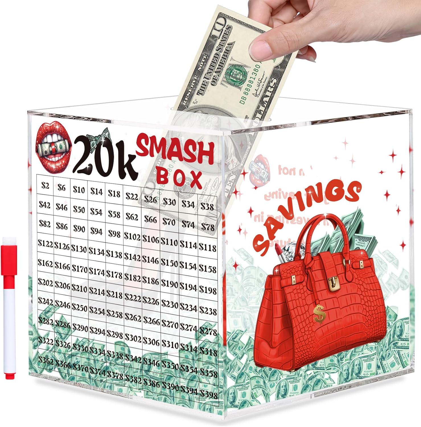 20k Smash Box for Money - Large Piggy Bank for Adults Savings