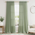 Nanspring Light Sage Linen Curtains 96 Inches Long for Living Room