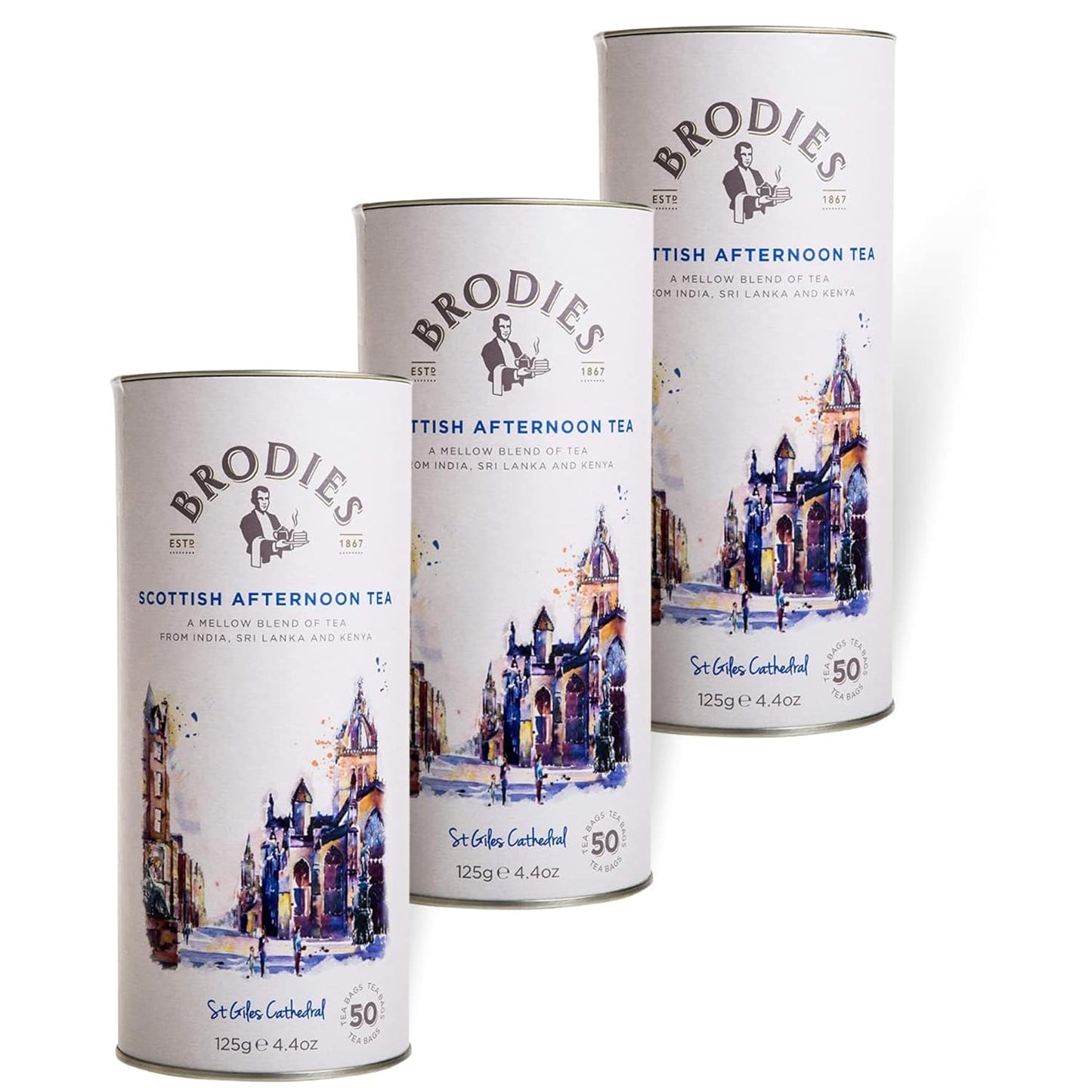 Brodies Scottish Afternoon Tea - Black Tea Canister of 50 Bags
