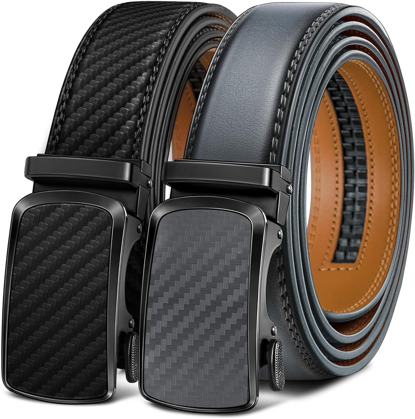 BULLIANT Men's Adjustable Ratchet Belt 2 Pack for Perfect Fit