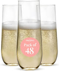 Prestee 48 Pack Plastic Champagne Flutes 9 oz - Event Ready