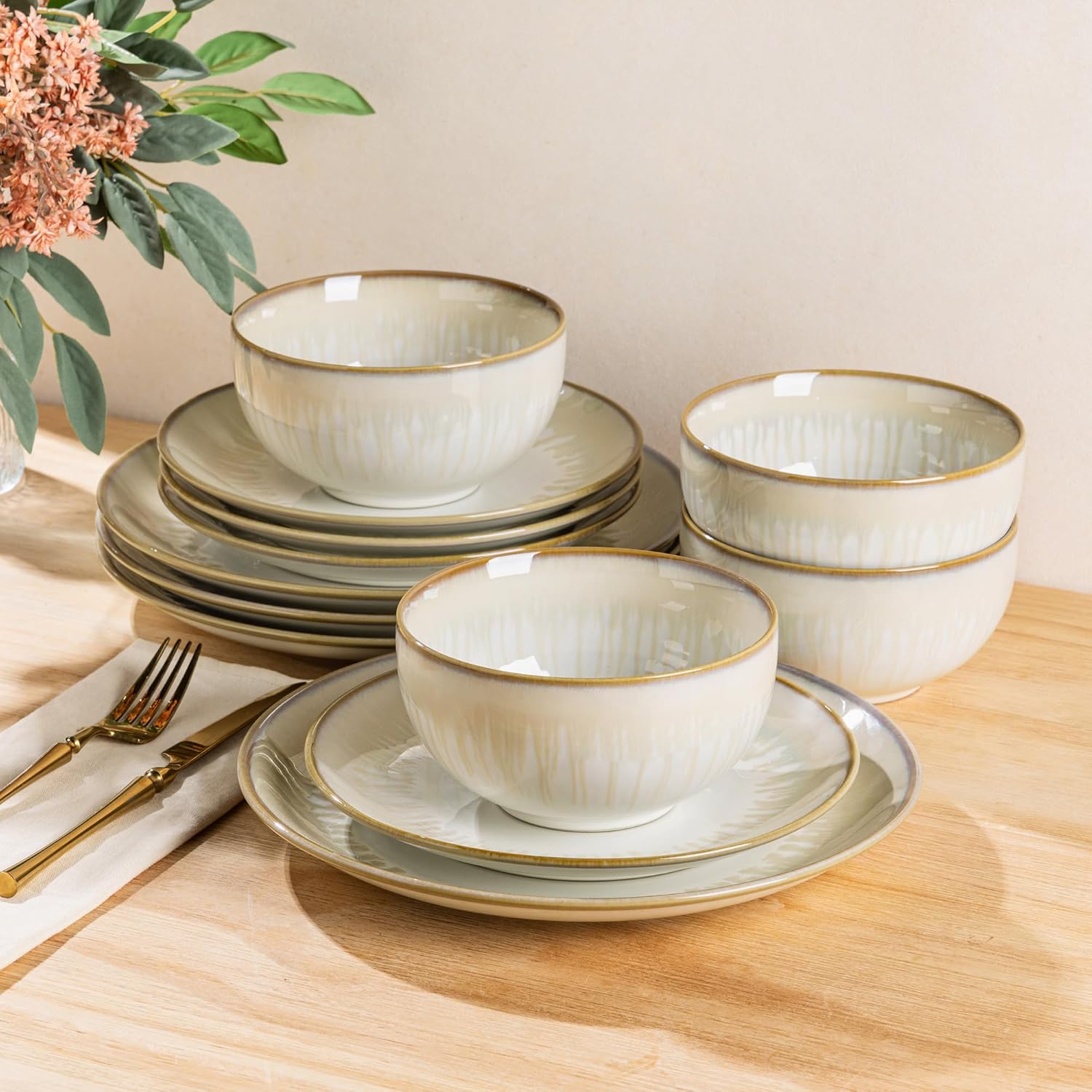 LERATIO Ceramic Dinnerware Sets for 4 - Elegant Design