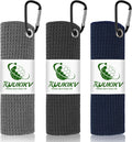 3 Pack 16 in x 16 in Golf Towels for Golf Bags - Waffle Microfiber Set