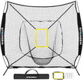 Baseball and Softball Practice Net 77ft Portable Backstop - Fast Setup
