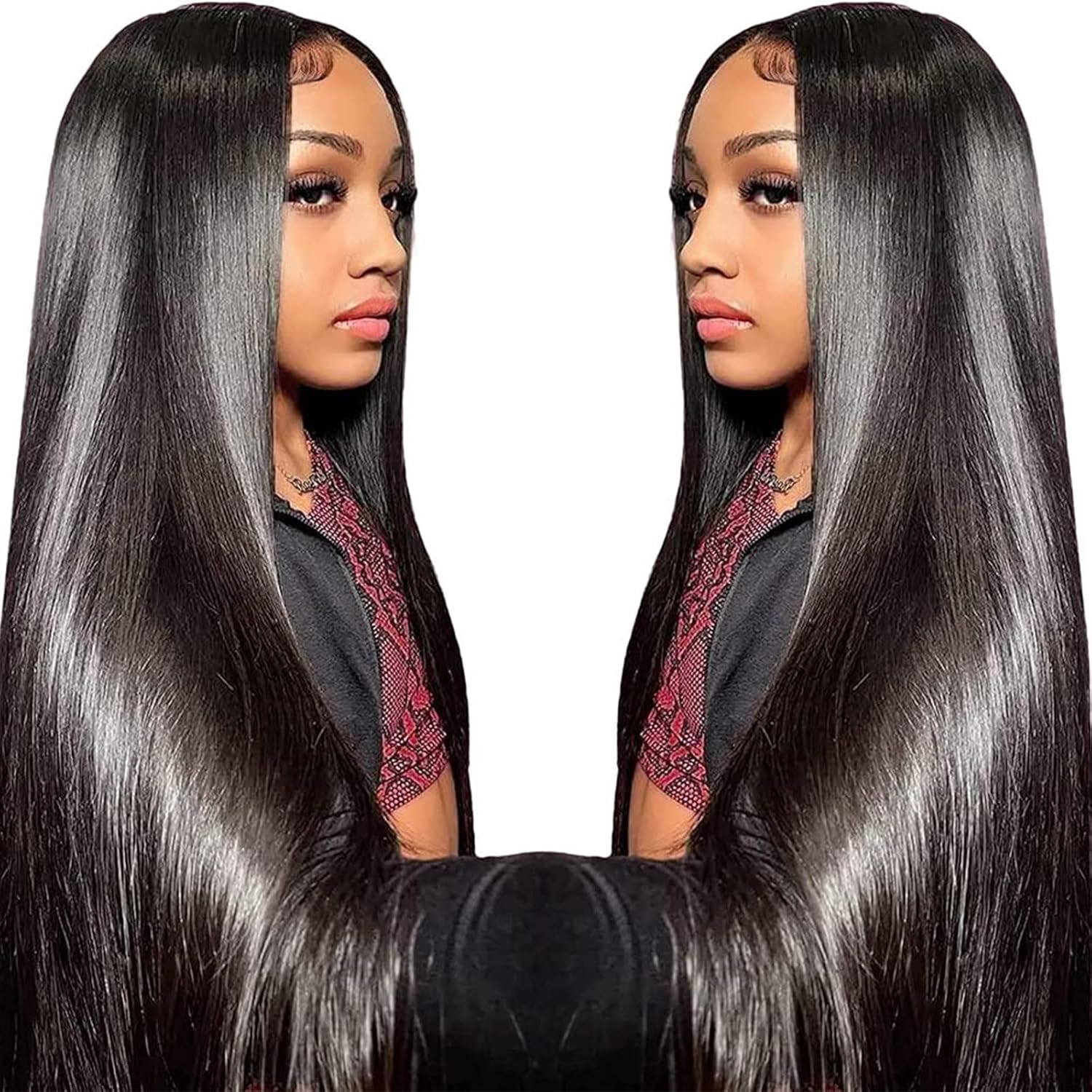 34 Inch Straight Lace Front Wigs Human Hair for Women