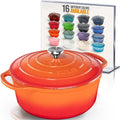 Enameled Cast Iron Dutch Oven 6.4 Quart - Durable, Oven-Safe Braiser