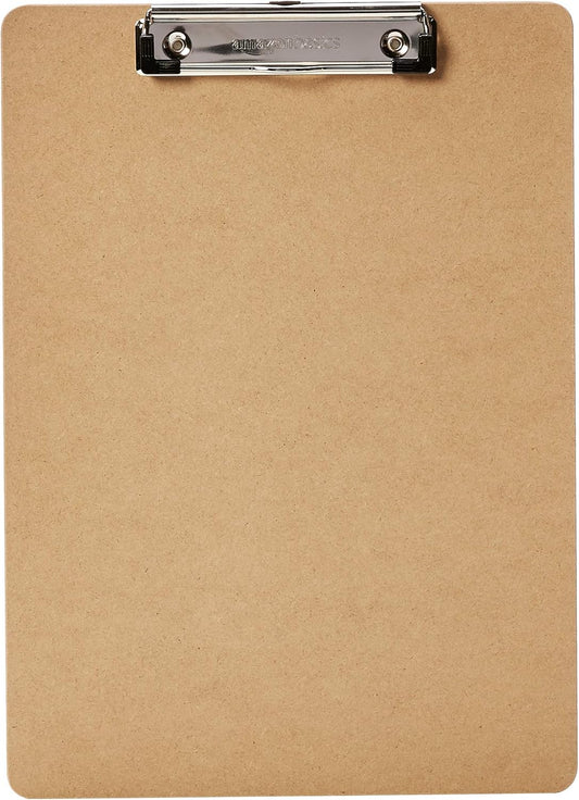 Set of 6 Brown Hardboard Clipboards for Office Efficiency