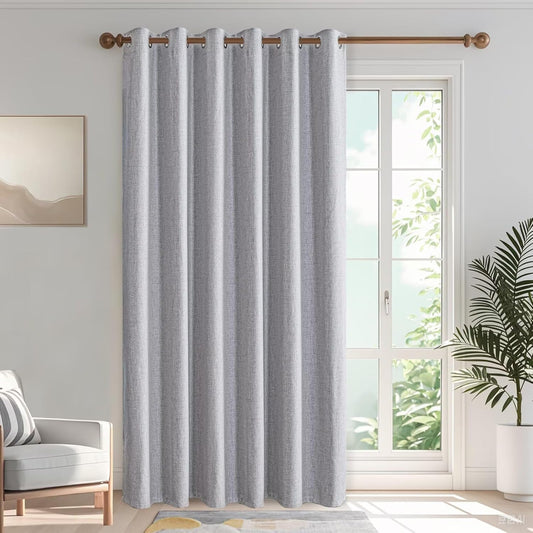 100% Blackout Curtains for Bedroom 108 Inches Long, Greyish White