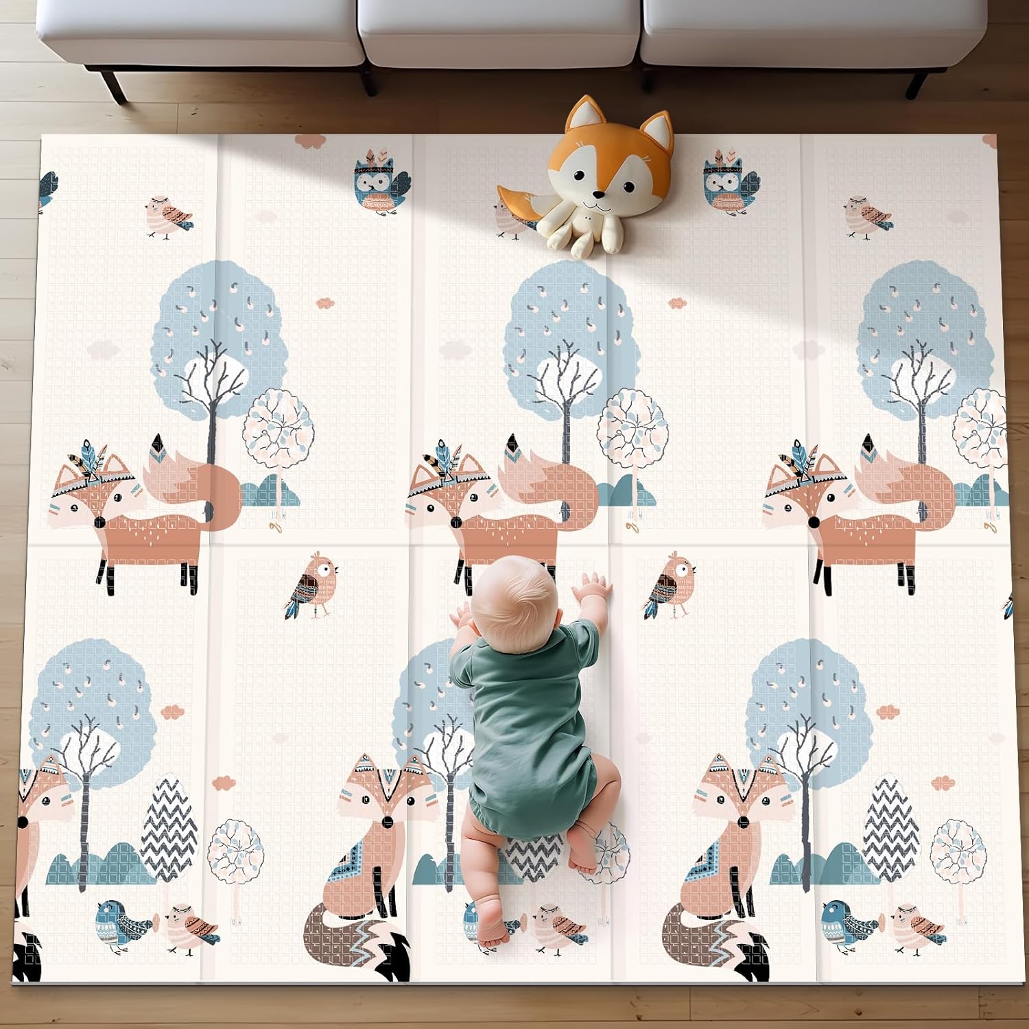 UANLAUO Foam Playmat for Babies - Large Reversible Play Mat