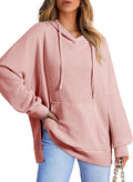 Oversized Hoodies for Women Waffle Knit Tunic - Casual Long Sleeve