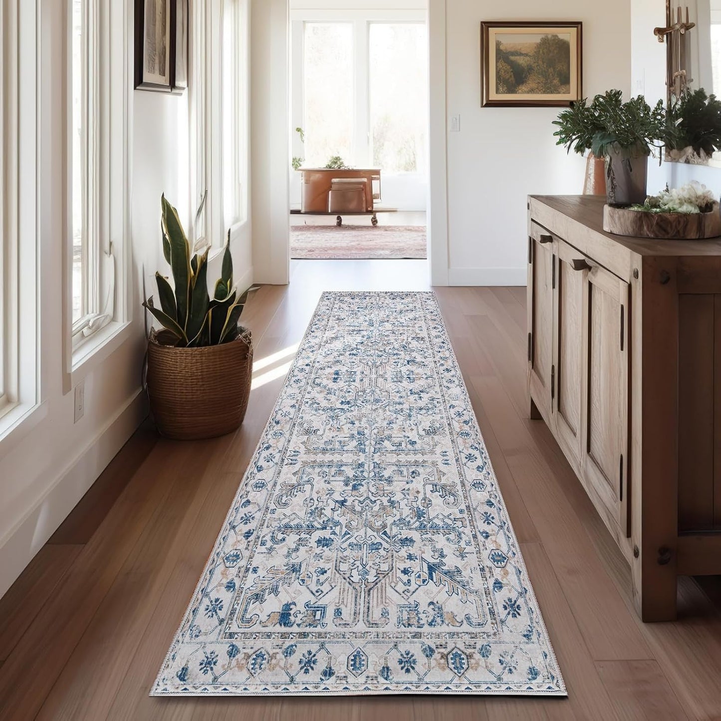 Lima Runner Rug 2x12 Long Hallway Runner Rug with Floral Print