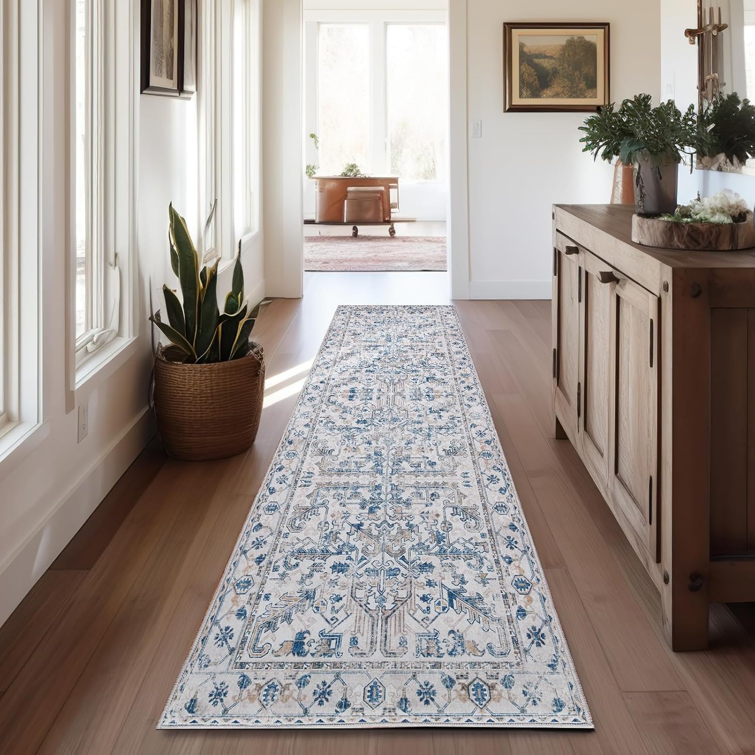 Lima Runner Rug 2x12 Long Hallway Runner Rug with Floral Print