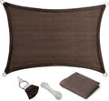 14ft x 16ft Brown Sun Shade Sail Rectangular Outdoor Canopy - Cool