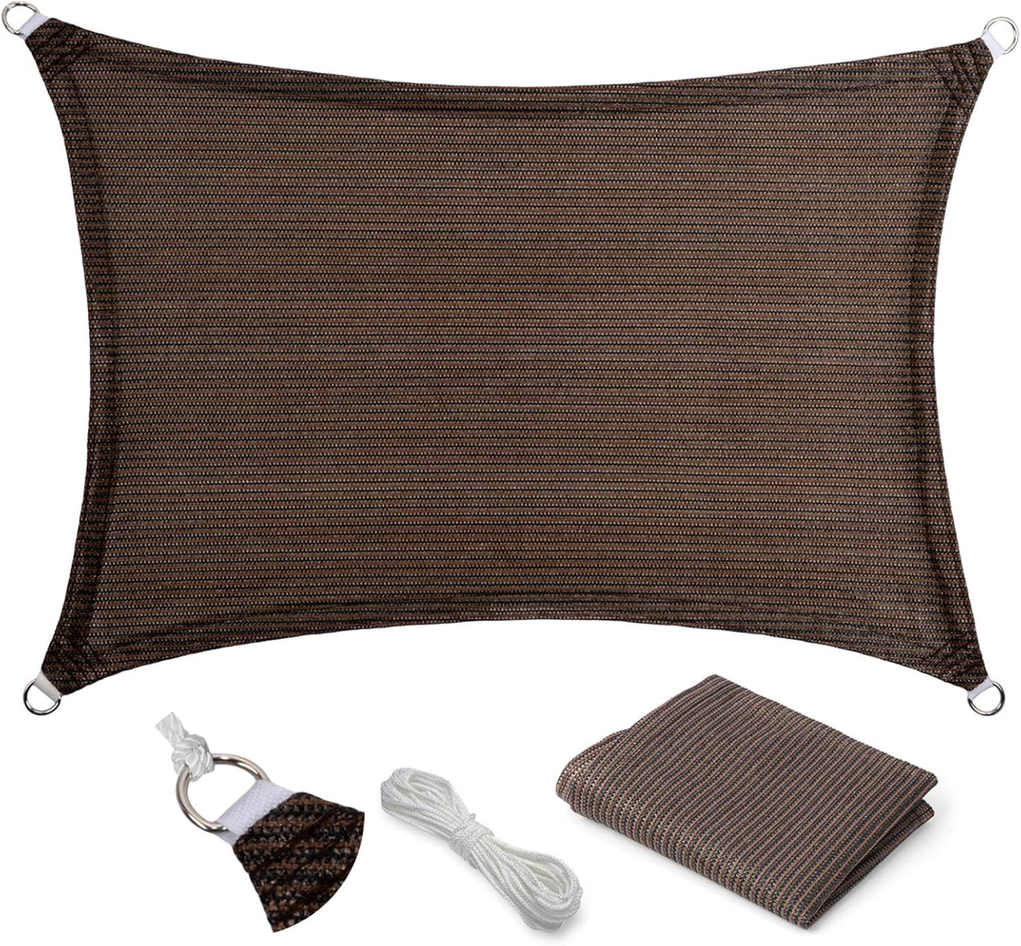 Eden's Decor 9ft x 15ft Brown Sun Shade Sail for Outdoor Spaces