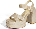 DREAM PAIRS Women's Platform Chunky Heels Square Toe Sandals - Y2K