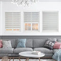 20 in White Cordless Zebra Blinds for Windows - Child Safe Light