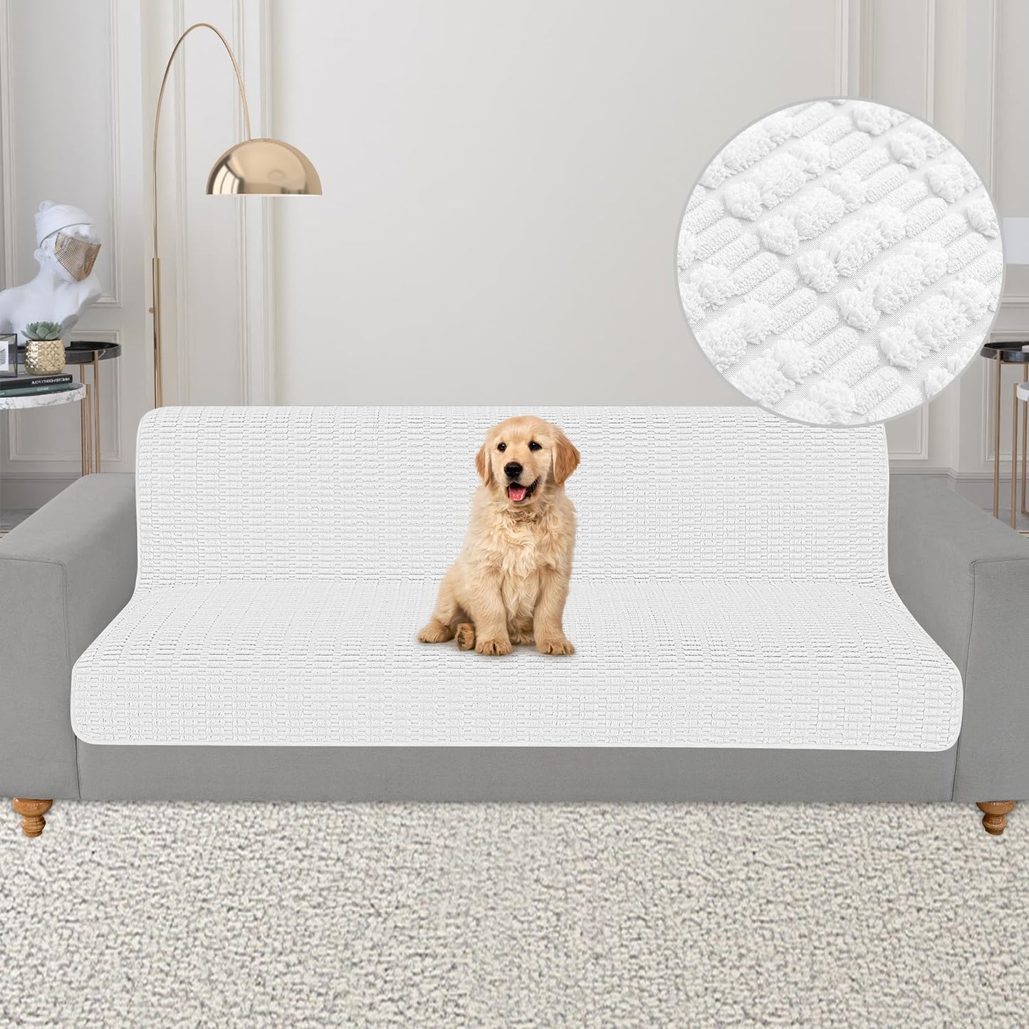 Foxdecor Couch Cover for 3 Cushion Sofa - Pet Friendly & Washable