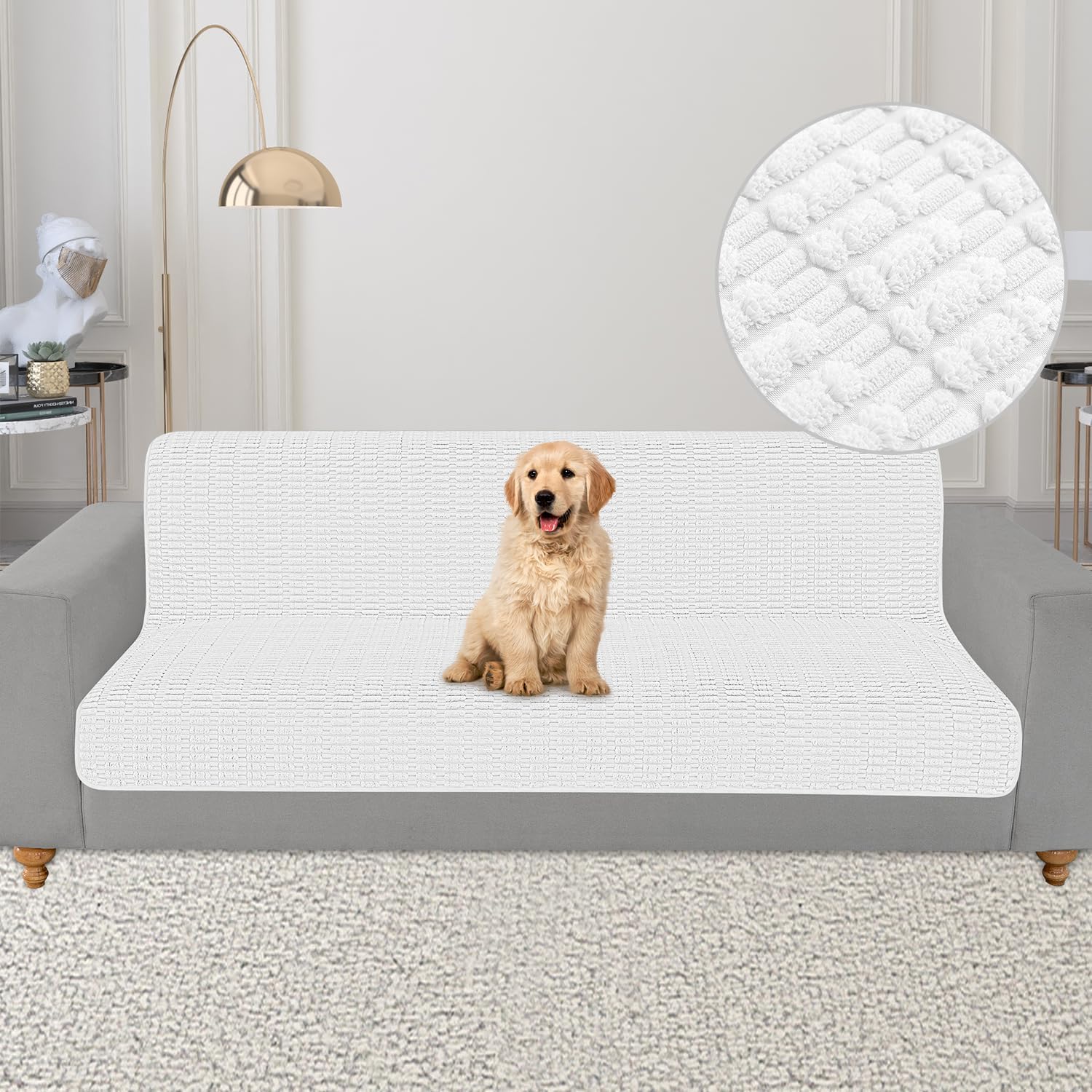 Foxdecor Couch Cover for 3 Cushion Sofa - Pet Friendly & Washable