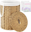 Laundry Hamper with Lid 19.0 Gal Round Wicker Basket - Neat Storage