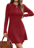 OFEEFAN Fall Dresses for Women Long Sleeve Sweater Dress - Flattering