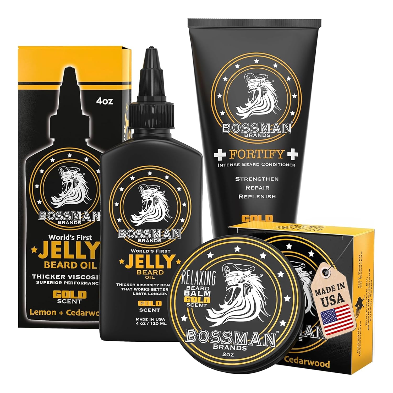 Bossman Essentials Beard Kit for Men - Grooming Growth Care