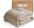 Muslin Throw Blanket with Tassels - Lightweight Soft Cotton Throw